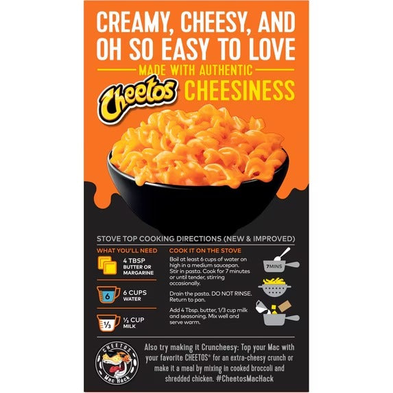 Cheetos Mac N Cheese Pasta con Salsa Saborizada Sabor Audaz y con Queso, Caja de 5.9 oz