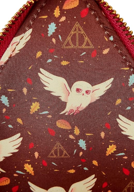 Bolso bandolera con diseño de hojas otoñales de las Reliquias de la Muerte de Harry Potter