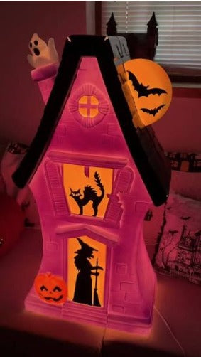 Casa Embrujada Luminosa Retro (Estilo Blow Mold) – Decoración de Halloween de 3 Pies