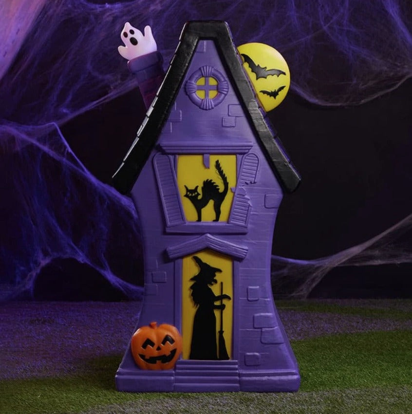 Casa Embrujada Luminosa Retro (Estilo Blow Mold) – Decoración de Halloween de 3 Pies