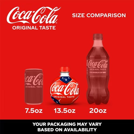 Coca-Cola Classic Soda Pop Soccer Ball Orb Bottle, 13.5 fl oz, – Limited Edition