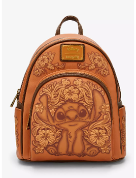 Mini Mochila Loungefly Disney Lilo & Stitch con estampado de Stitch en tonos cafe
