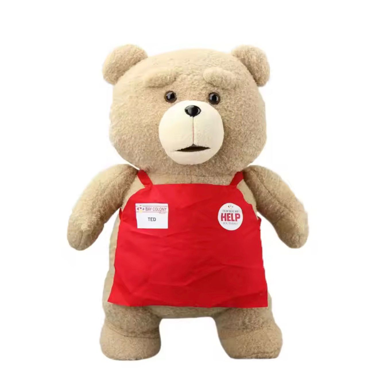 Oso ted, peluche con traje y mandil
