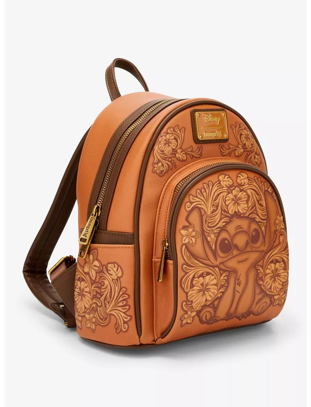 Mini Mochila Loungefly Disney Lilo & Stitch con estampado de Stitch en tonos cafe