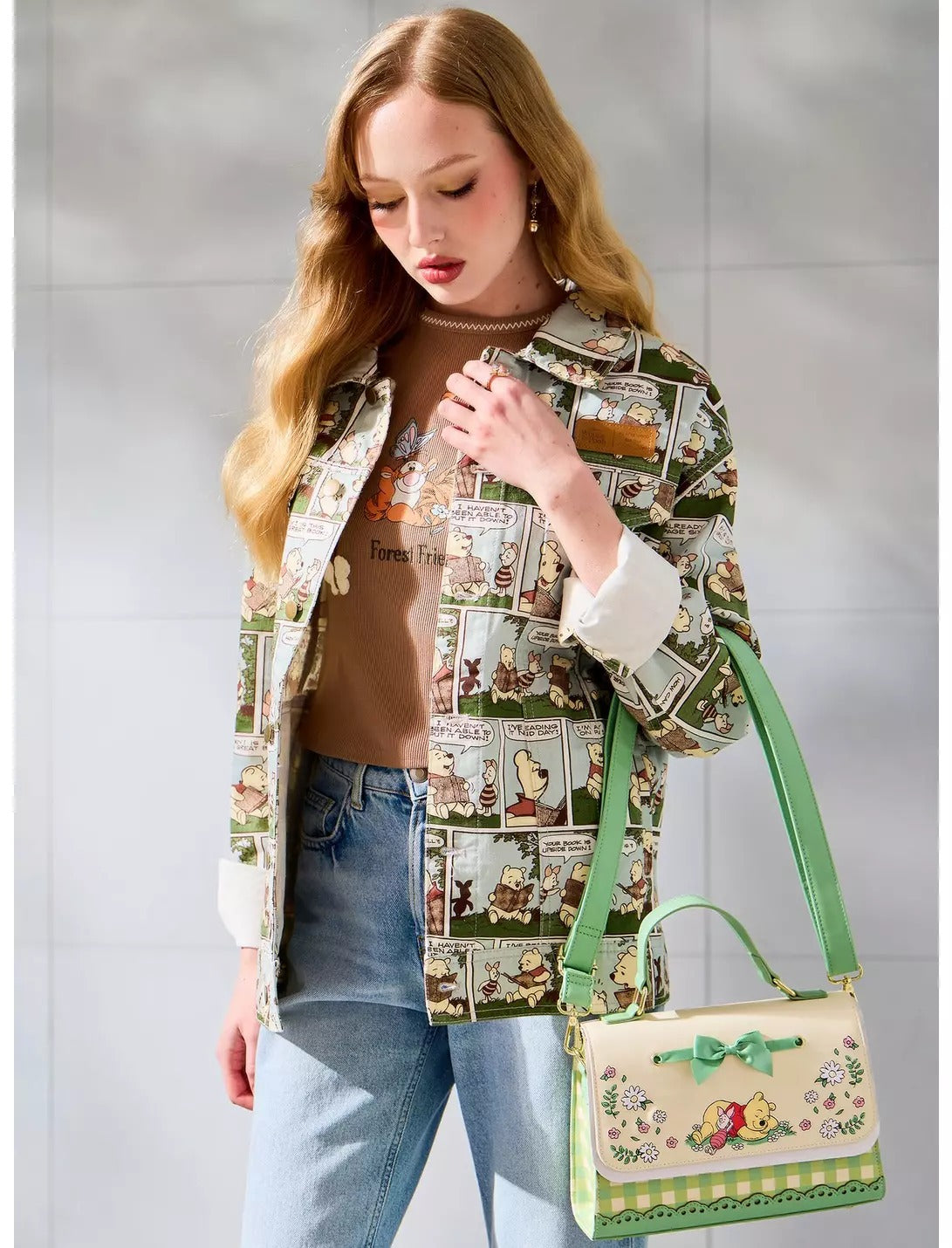 Bolso Loungefly Disney Winnie the Pooh con estampado floral a cuadros